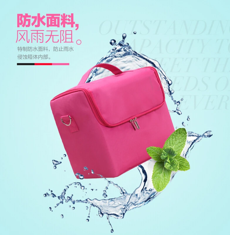 Профессиональный вместительный органайзер для косметики водонепроницаемый