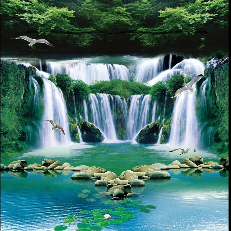 beibehang Dream Water Green Forest custom photo wallpaper floor modern wallpaper-3d room wall paper landscape pvc roll flooring |