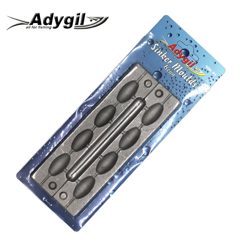 silvery Adygil DIY рыболовные бобовые грузила прессформы ADBESM/#4 бобовые грузила 36 г 4 полости - Цвет: silvery