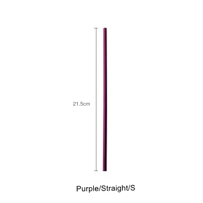 Purple-Straight-S Скандинавские красочные 304 нержавеющая сталь питьевой соломинки многократного использования изогнутая металлическая соломинка Высокое качество трубка Офис Бар посуда для напитков аксессуары - Цвет: Purple-Straight-S