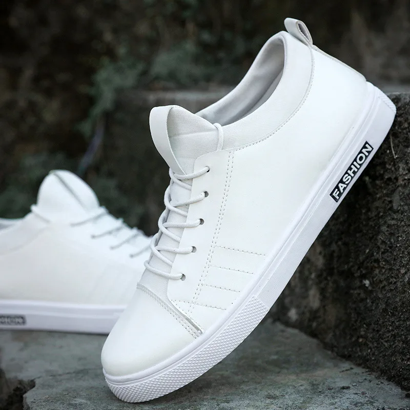 Новинка 2019 мужская кожаная повседневная обувь модные дышащие кроссовки на