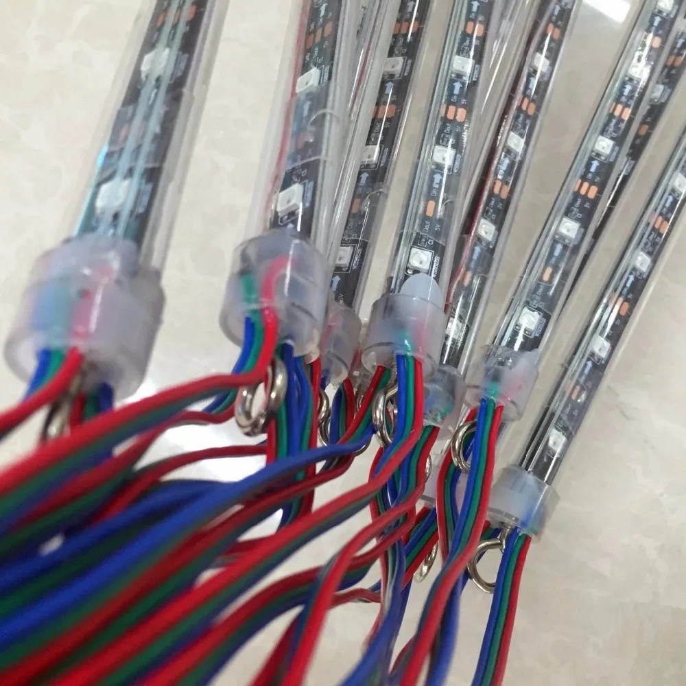 1 м длинный 3D SK6812 RGB цифровая лампа трубка Метеор; DC5V вход; 64 шт. SK6812 светодиодов с 32 пикселей всего