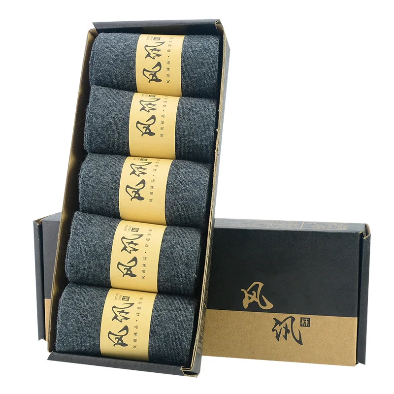 CHAISHOU 2019 новые осенние и зимние мужские носки в коробке теплые толстые хлопковые |