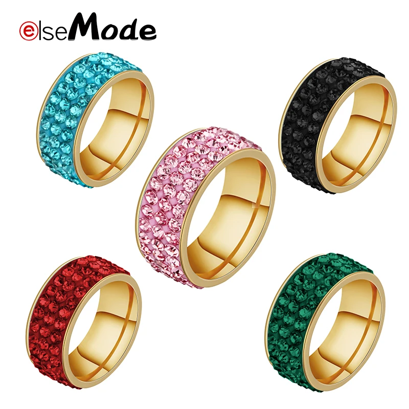 Женские свадебные кольца ELSEMODE розовые синие красные зеленые черные белые из
