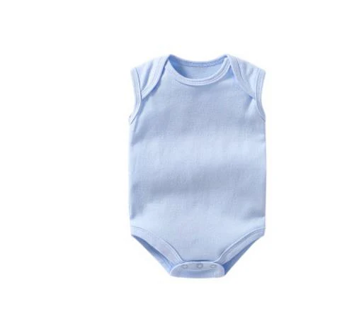 light blue Детский летний комбинезон из хлопка для новорожденных, детские комбинезоны для мальчиков и девочек, цельный комбинезон для малышей - Цвет: light blue