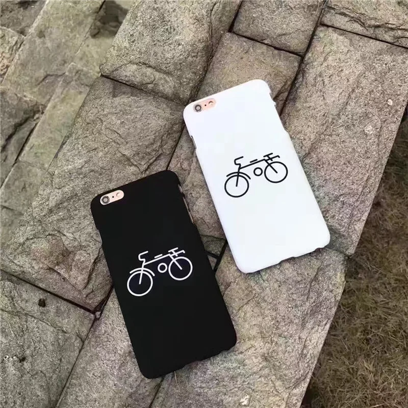 Простой мультяшный велосипедный Телефон чехол для iPhone 6 7 6S 8 Plus матовый жесткий