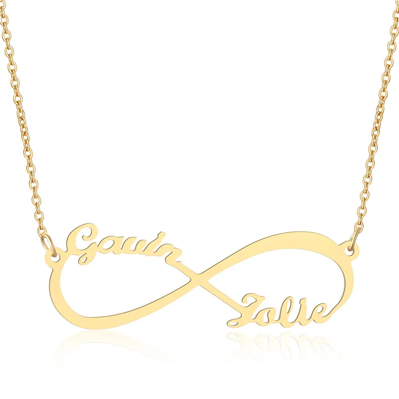 

Infinity With Personalized Name Custom Necklaces Women Love Jewelry Stainless Steel Wedding Gifts Couple Necklace Collier Femme