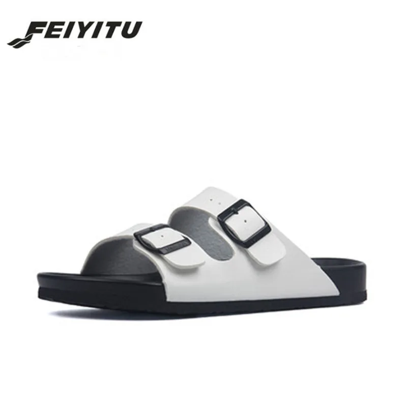 Женские пляжные шлепанцы FeiYiTu новые летние сандалии на плоской подошве