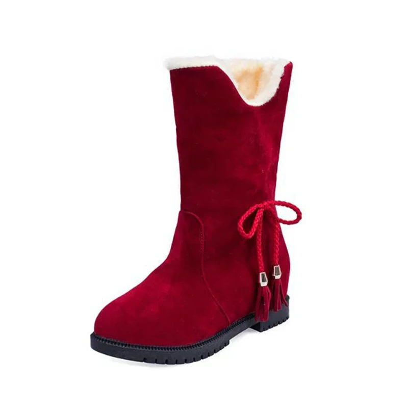 Новинка 2017 г. женские ботильоны круглый носок Зимние ботинки на плоской подошве