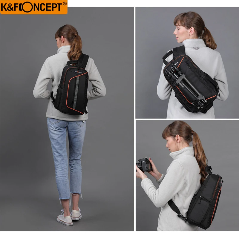 

K&F Concept Camera Sling Messenger Backpack Big Capacity DSLR Camera bag with Rain Cover For Canon Nikon Sony Camera bags