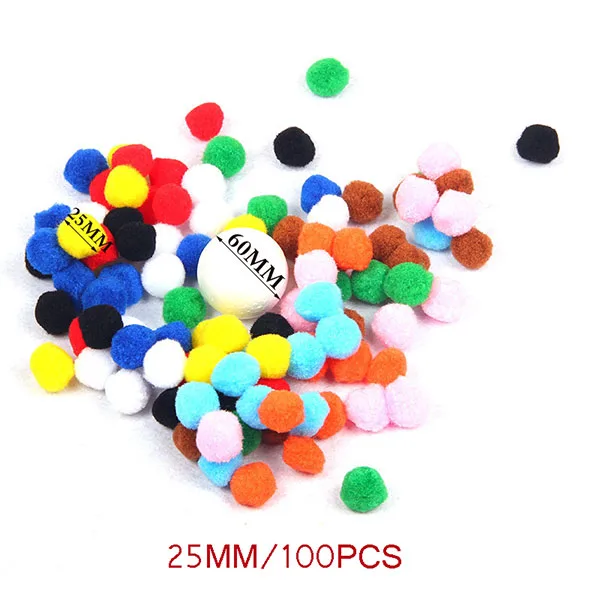 25MM 100/200/40 шт. 10/15/20/25/30/40 мм Милая пышная Нижняя Pom Poms помпонами ручной работы из серии Сделай Сам мини игрушки Сделай Сам товары для шитья и рукоделия - Цвет: 25MM
