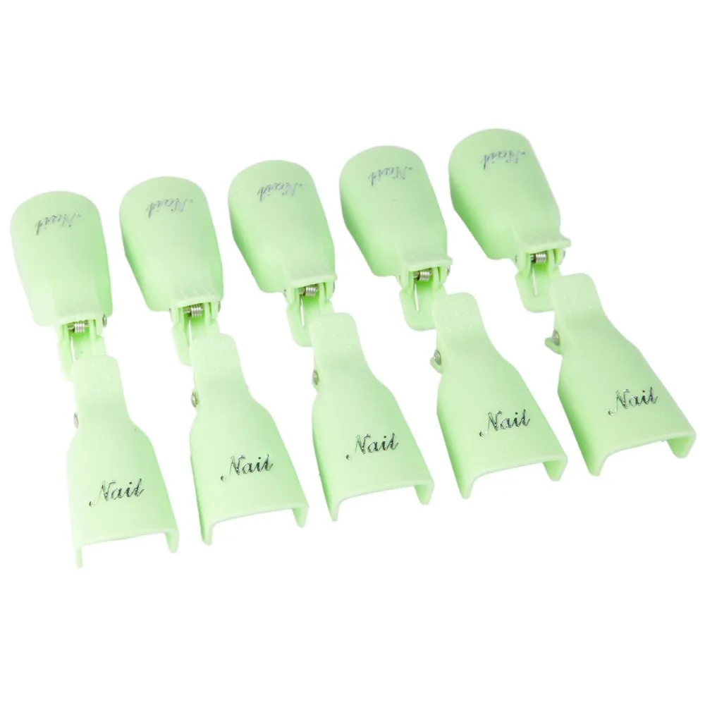 5 шт./компл. пластиковый дизайн ногтей замочить от колпачка клип средство для