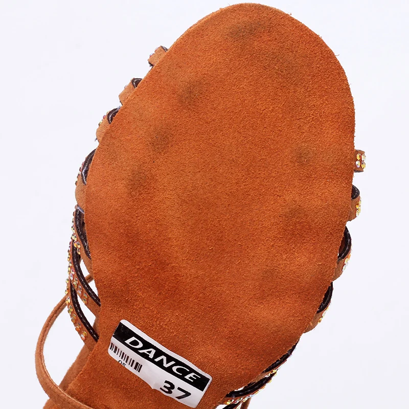 USHINE BD211 Hot Selling Heel 7.5cm Zapatos De Baile Latino Mujer Latin Shoes Rhinestones Latin Ballroom Dancing Shoes Women