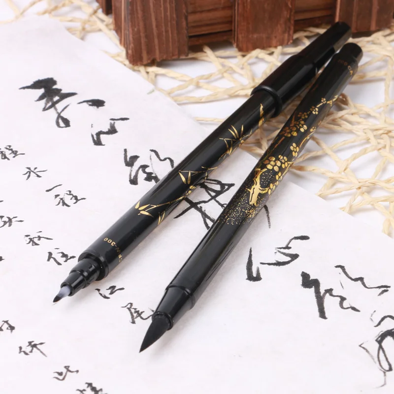 Новая мягкая кисть Fineliner каллиграфия двойной маркер черные чернила кисть для эскиза маркер ручка товары для искусства