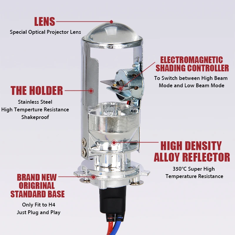 35 Вт HID лампы H4 ксенон Len LHD RHD Hi/короче спереди и длиннее сзади) луч лампа для фары