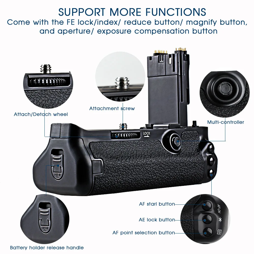 Travor Профессиональная многофункциональная Батарейная ручка для камер Canon 5D Mark III