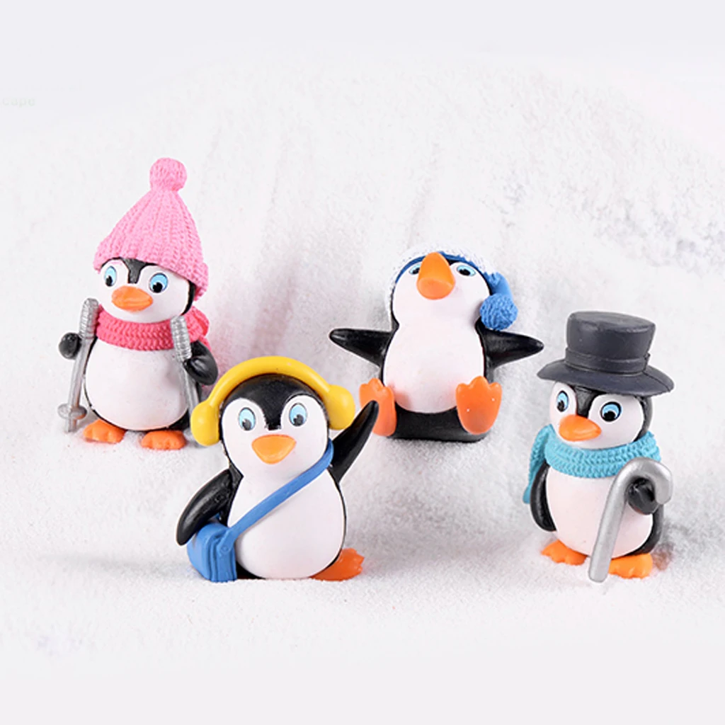 

4pcs Miniature Garden Ornaments Miniature Ornaments Decor Cute Penguin