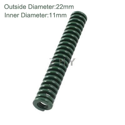 

TH 22mm OD 11mm ID 80mm 90mm 100mm 125mm Length Green Heavy Duty 65Mn Metal Steel Spiral Stamping Compression Mould Die Spring