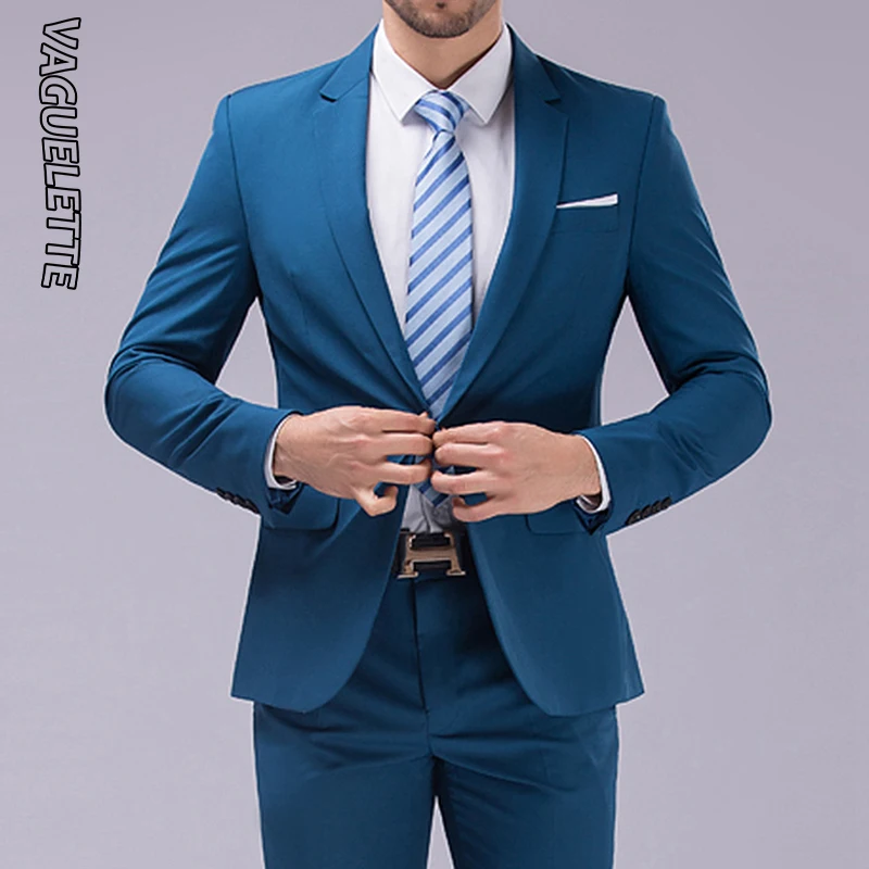 (Блейзер + брюки) Повседневный и деловой костюм мужской Королевский