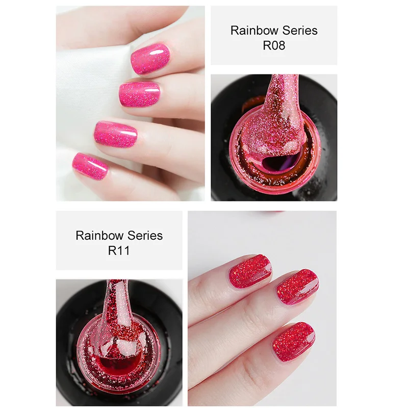 ROSALIND Гель лак для ногтей маникюра дизайн 7 мл цвет радуги гибридный УФ дизайна