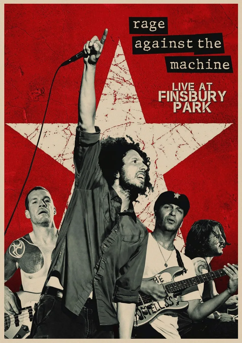Rage Against The Machine Rap-металл, украшение для дома, крафт-бумага, кислота, рок-музыка, плакат, рисунок, ядро, настенная наклейка, домашний декор - Цвет: 9