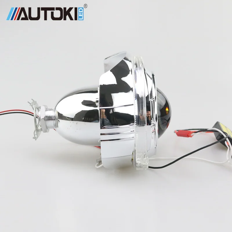 Автомобильные биксеноновые фары Autoki 2 5 дюйма светодиодные ангельские глазки ДХО