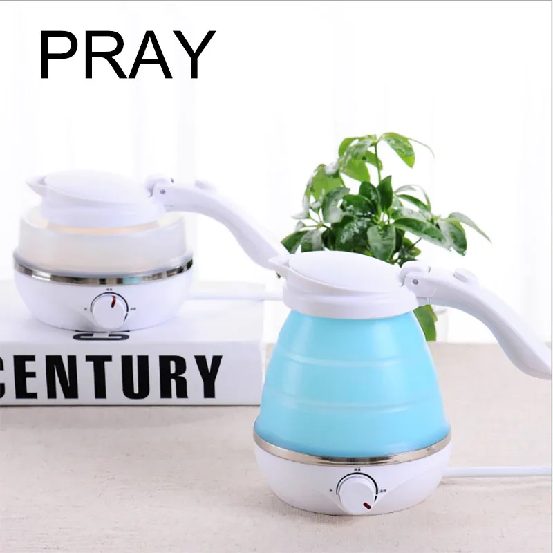 PRAY 110V US Taiwan Japan Canada Small Capacity Portable Mini Silica Gel Folding Travel Household Water Bottle Electric kettle | Бытовая