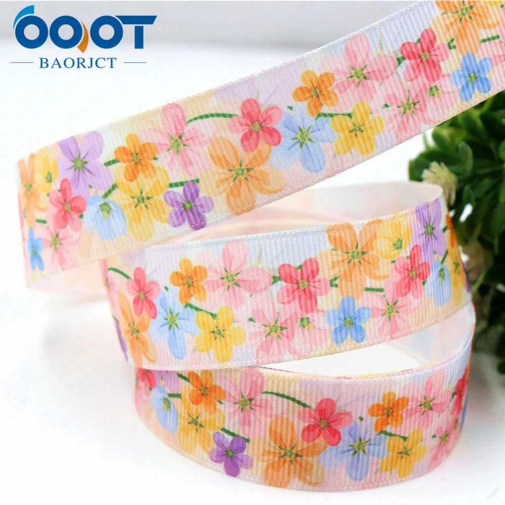 OOOT BAORJCT 175233 22 мм 10 ярд ленты с цветами Термальность печатным рисунком grosgrain