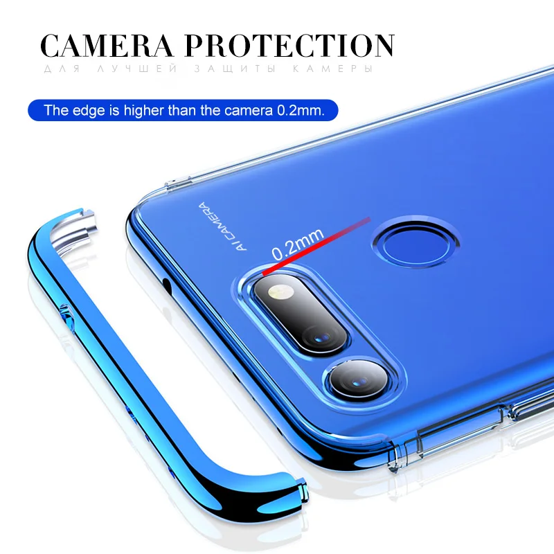 Чехол GKK для Huawei Honor View V20 прозрачный чехол с гальваническим покрытием полностью