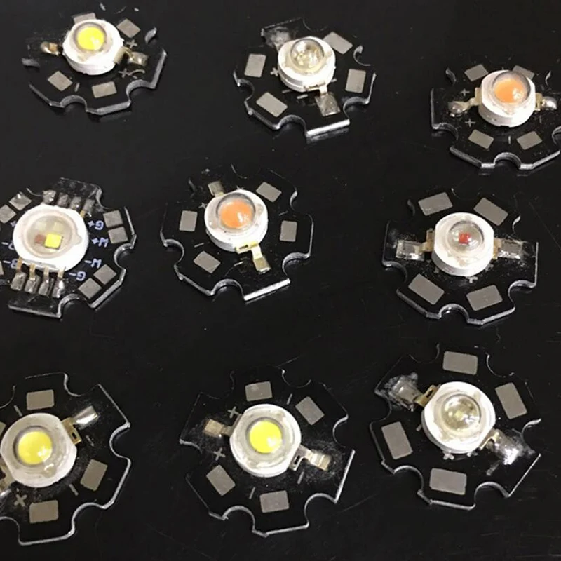 10 шт. светодиодный 3W-Диодная лампа лампада желтый RGB УФ-белый диодный светодиодный радиатор с металлической пластиной алюминиевая основа Звездный светильник для выращивания всего спектра