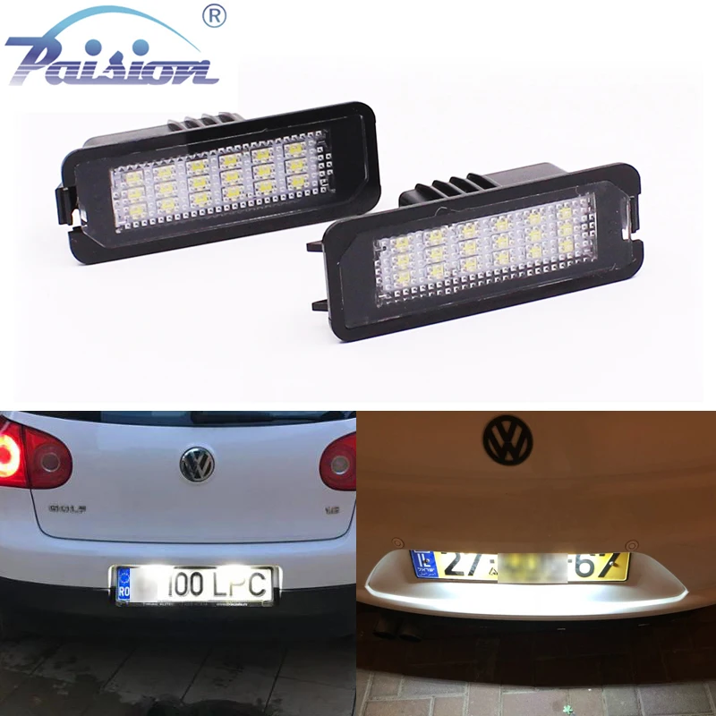 Светодиодный фонарь для номерного знака 18SMD Canbus 2 шт. задний Volkswagen VW GOLF MK4 MK5 MK6 MK7