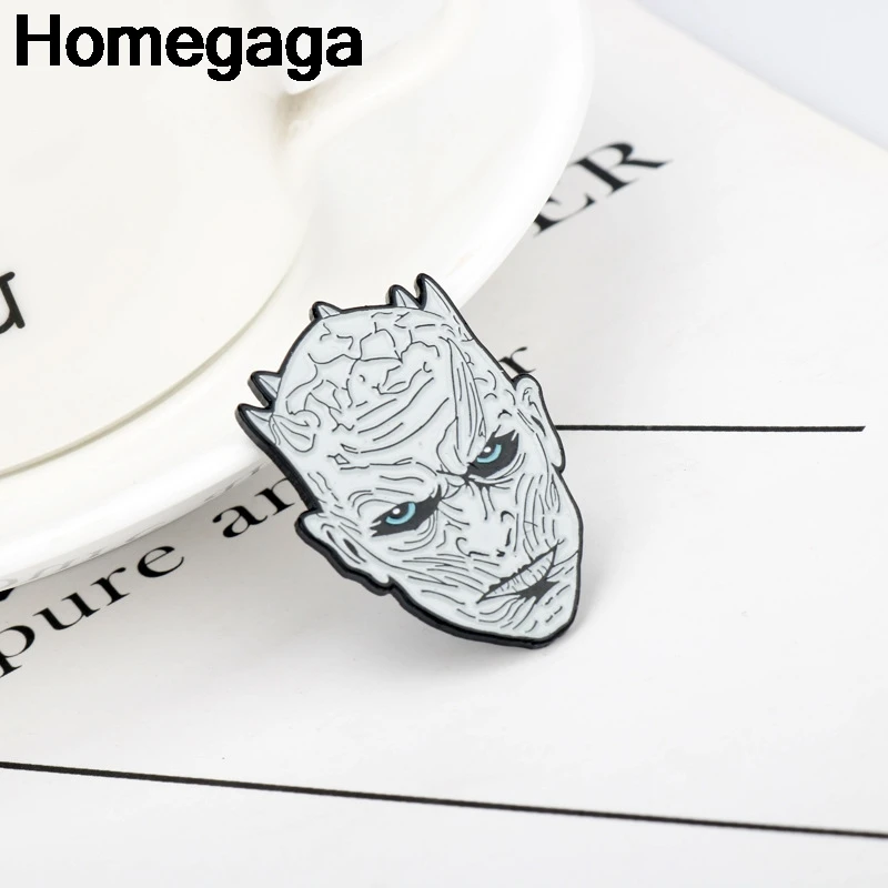 Homegaga Игра престолов ночной король цинк галстук забавные булавки броши для рюкзака, одежды для мужчин и женщин шляпа Декоративные значки медаль D2109