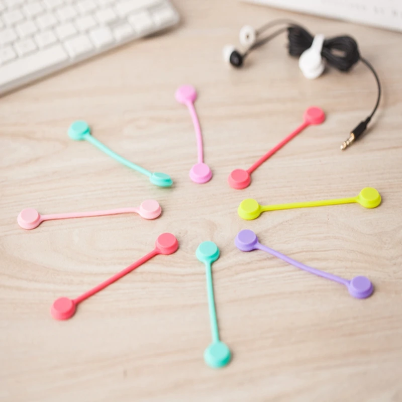 1PCS Silicone Magnet Coil Earphone Cable Winder Headset Type Bobbin Hubs Cord Holder Wire Organizer for xiaomi | Электроника