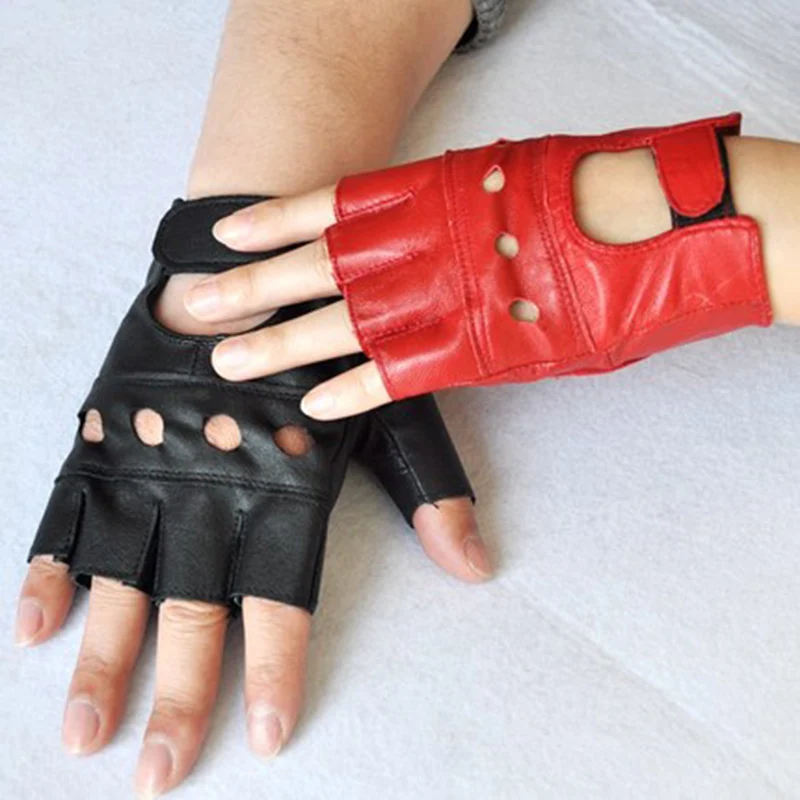 1 пара Модные кожаные перчатки красные черные белые Luvas Guantes Mujer для женщин и