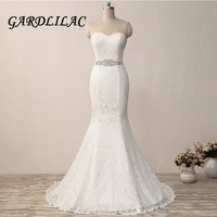 2019 lace mermaid wedding dresses bling belt women plus size for wedding bridal wedding party dress bridal gown lace up g054