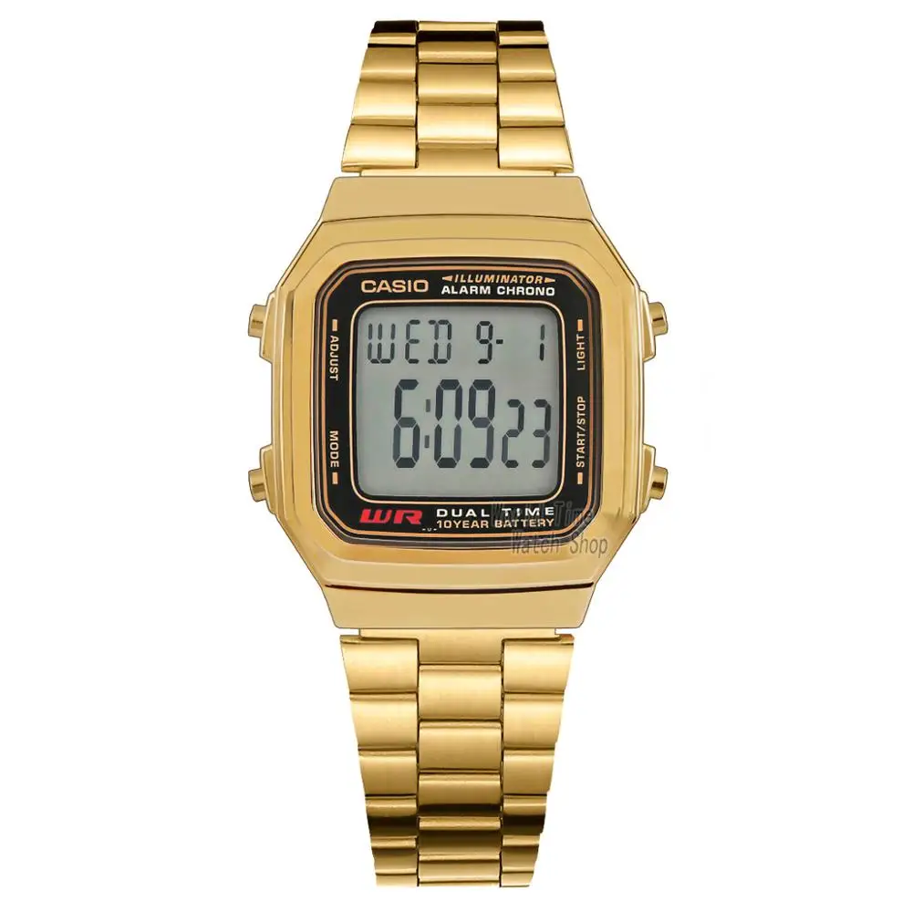 Casio часы золотые часы мужчины лучший бренд класса люкс LED цифровые водонепроницаемые кварцевые мужские часы спортивные военные наручные часы relogio masculino reloj hombre erkek kol saati montre homme zegarek meski - Цвет: A178WGA1A-1