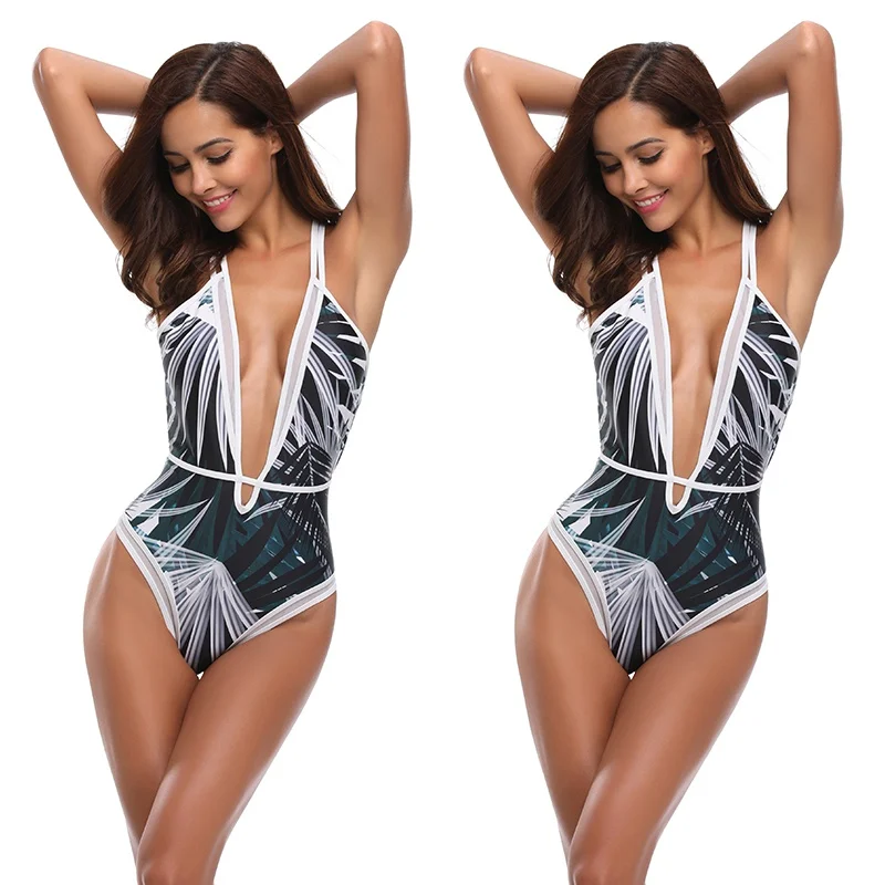 Модный сексуальный купальник с глубоким v-образным вырезом на спине Открытый