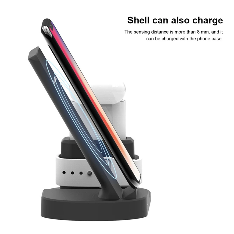 Быстрая 3 в 1 Qi Беспроводная зарядная подставка для IPhone AirPods Apple Watch, док-станция для зарядки зарядное устройство для Apple Watch серии и iPhone