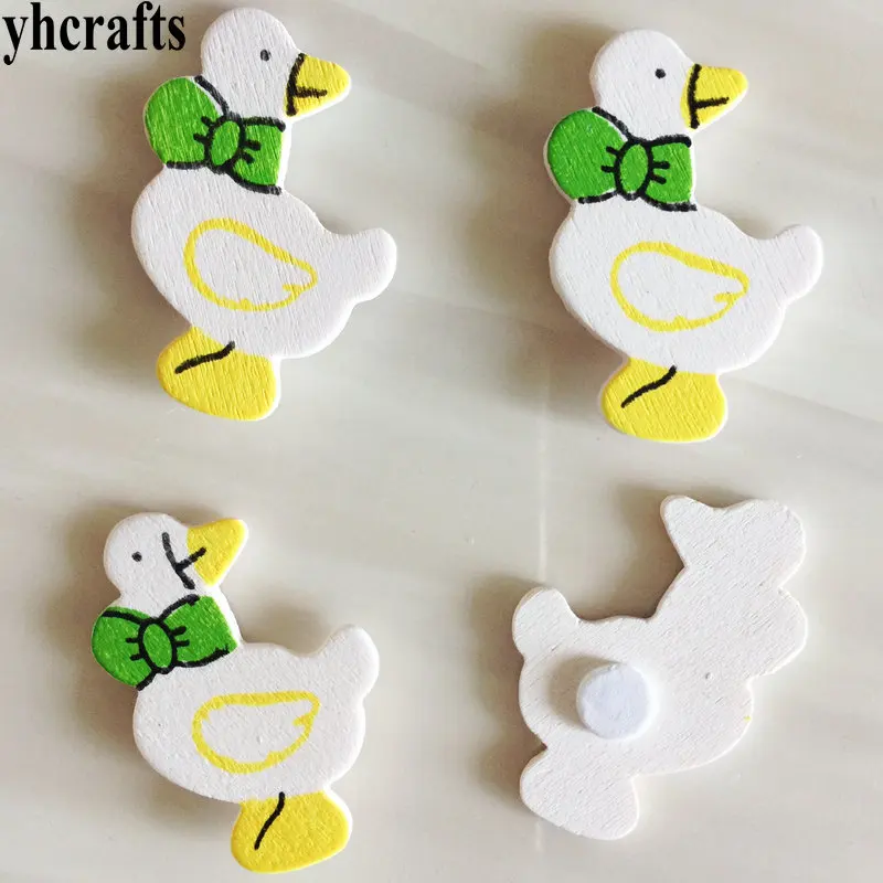 10PCS/LOT White duck wood stickers Spring Easter crafts Scrapbooking kit. Wall Fridge Early learning toys Ornament OEM | Игрушки и хобби