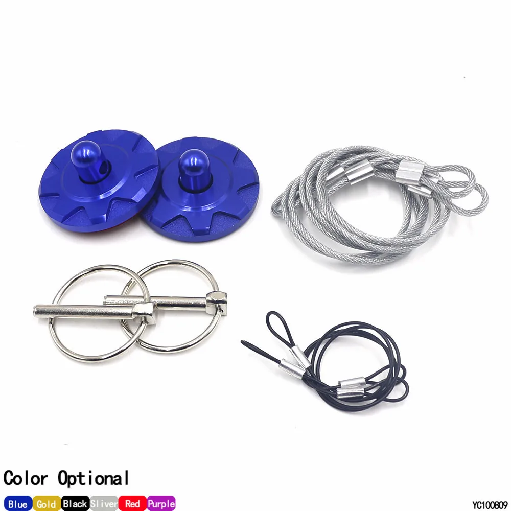 CNSPEED New Universal CNC Billet Aluminum Racing Hood Pin Appearance kit pin lock red/blue/black/purple/gold/grey TT100809|hood lock|pin lockracing