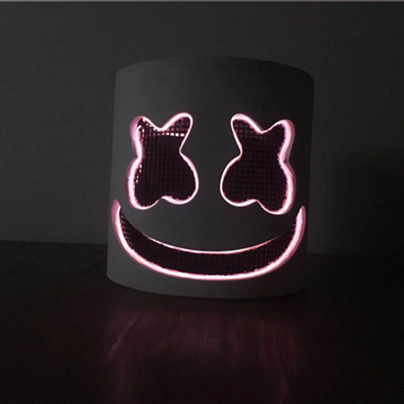 Светодиодный светящийся Marshmello DJ маски вечеринка Хэллоуин бар Музыка Косплей