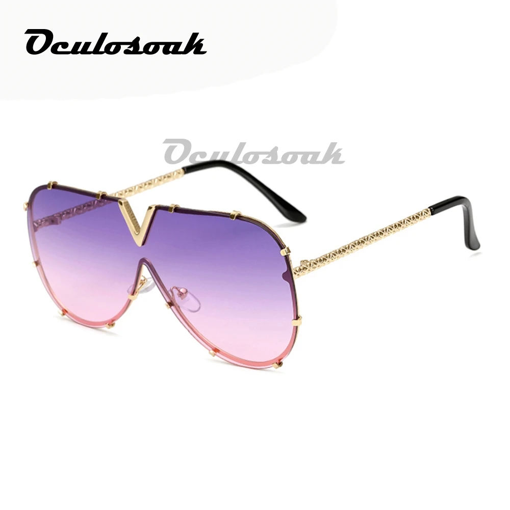 Горячее новое поступление V большие солнцезащитные очки женские брендовые