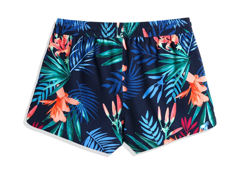 Female New Swimming trunks hawaiian swimsuit quick dry surfing printed tropical swimwear breathable briefs board shorts mesh