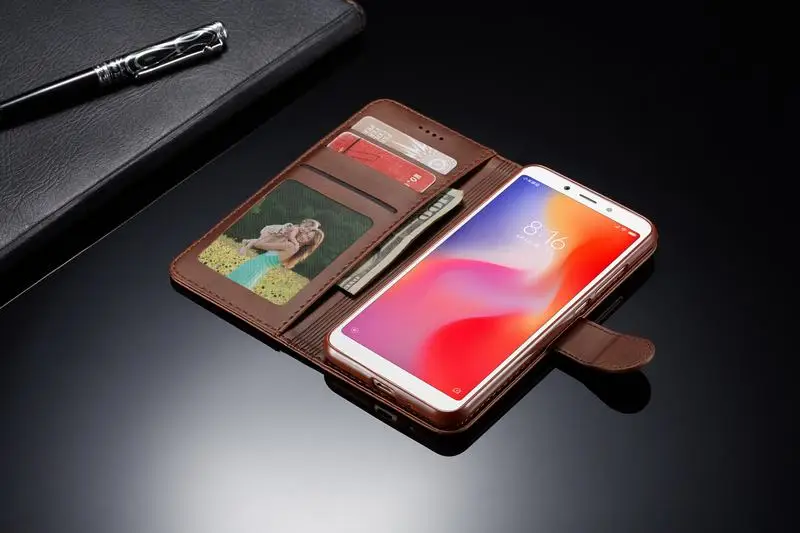Роскошные Чехлы для Xiaomi Redmi 6A 7A, чехол с магнитной застежкой, кошелек, винтажные кожаные сумки для телефона, чехол для Xiomi Redmi Note 7 6 A Pro Coque