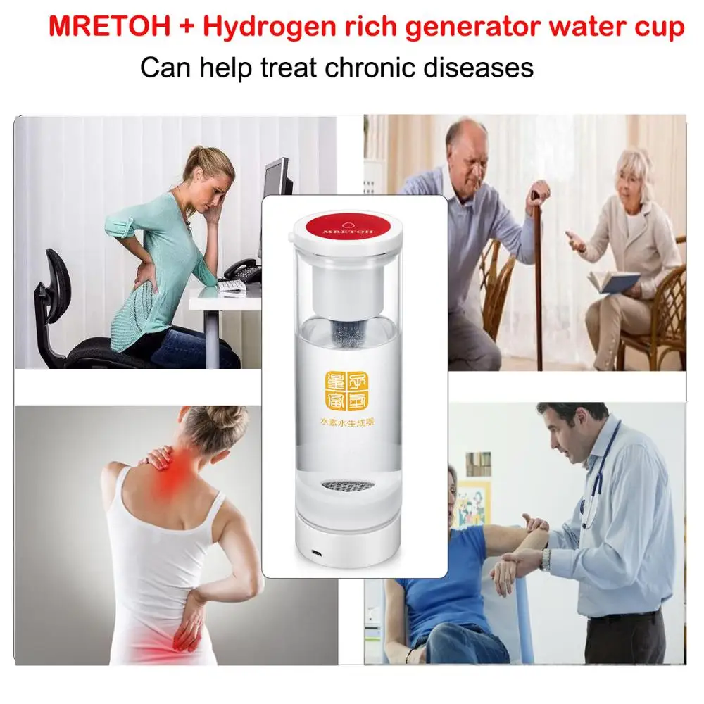 

MRETOH Molecular Resonance Effect 7.8Hz Rich Hydrogen Water Generator Glass Bottle Titanium Electrolysis Alkaline H2 Ionizer