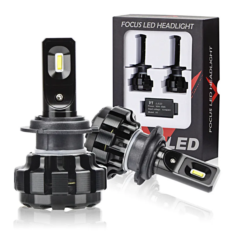 Автомобильная фара 2 шт. H7 Led H4 V1 Mini 60 Вт 12000LM 6000K 12 В 24 В|Передние LED-фары для авто| |
