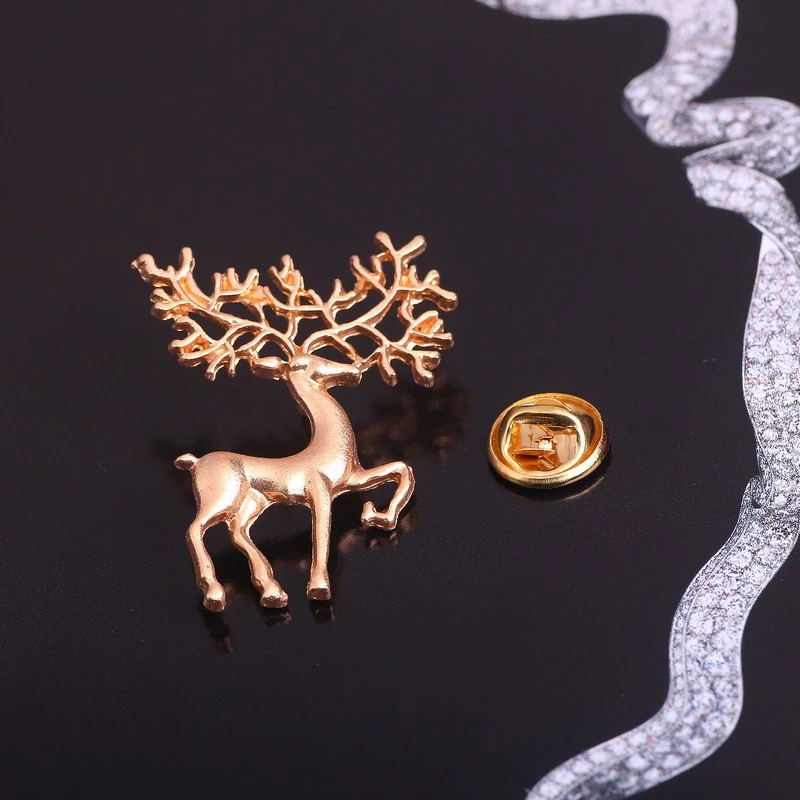 DoreenBeads 4 3x3 см значок Олень в виде животных модная Рождественская брошка Pin для