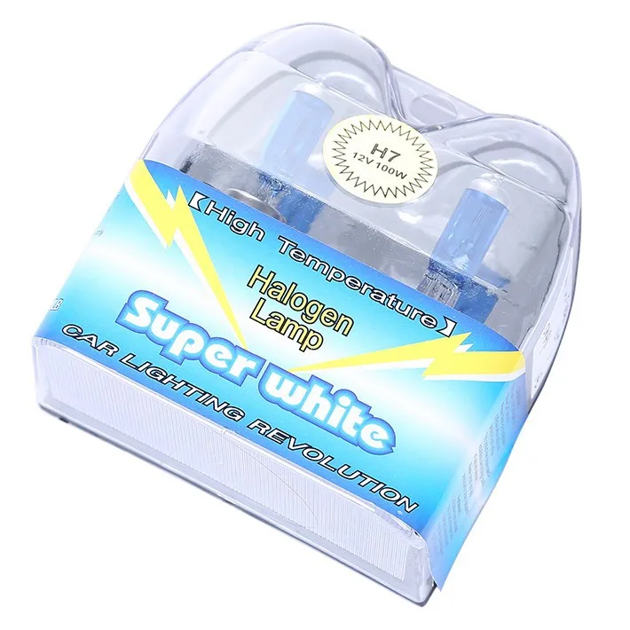 Ксеноновые супер белые галогенные автомобильные лампы H7 12 в 100 Вт 6000K фары для