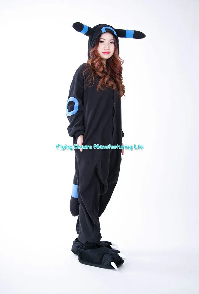 Косплей Аниме Синий блестящий умбреон Покемон Onesie костюмы на Хэллоуин для