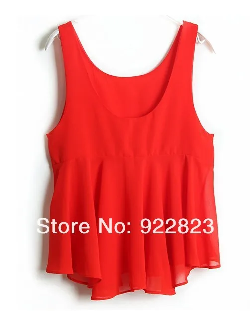 Новинка лета 2016 женские свободные шифоновые рубашки конфетных цветов с